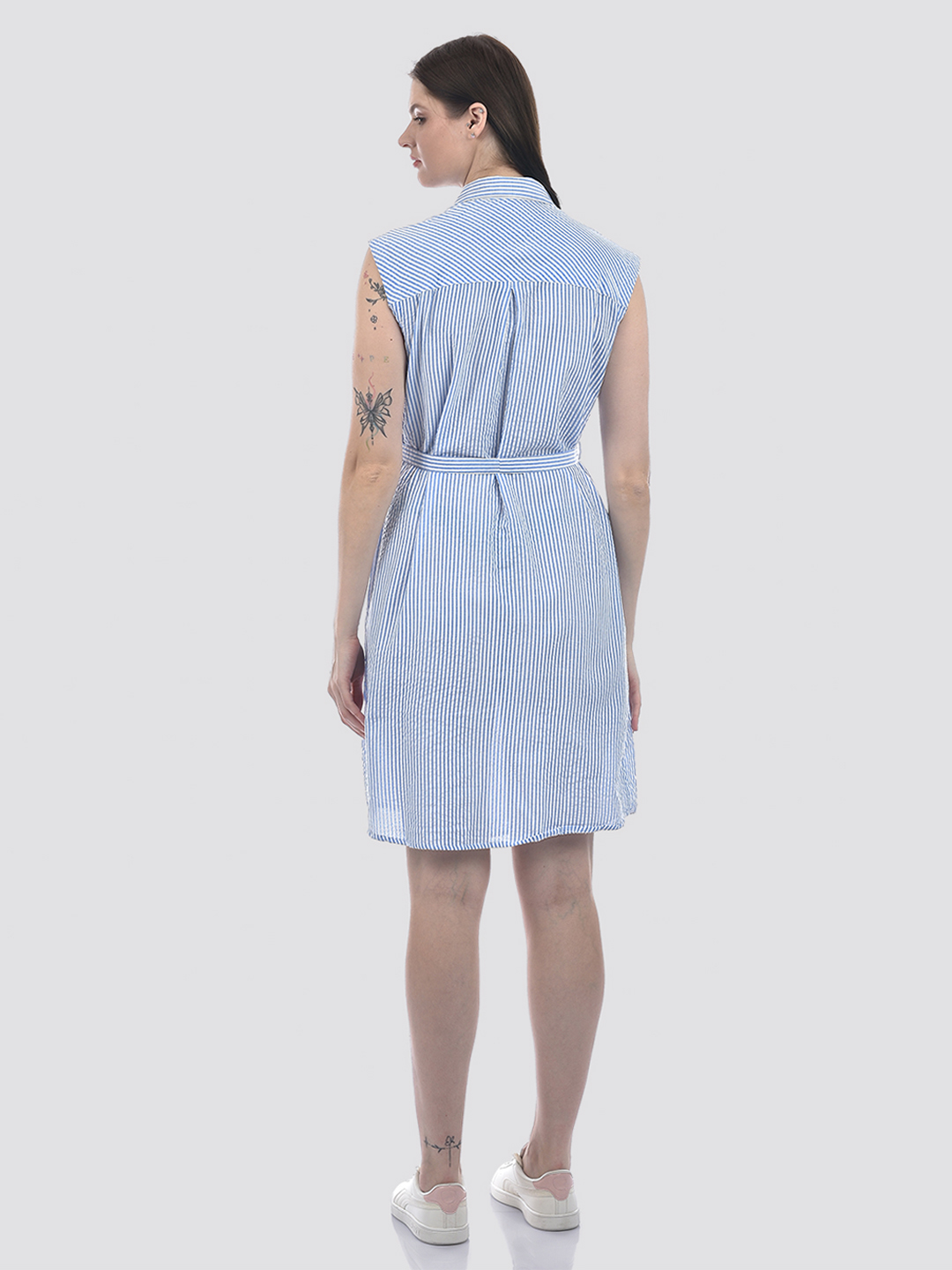 Numero Uno Women Stripes Blue Dress